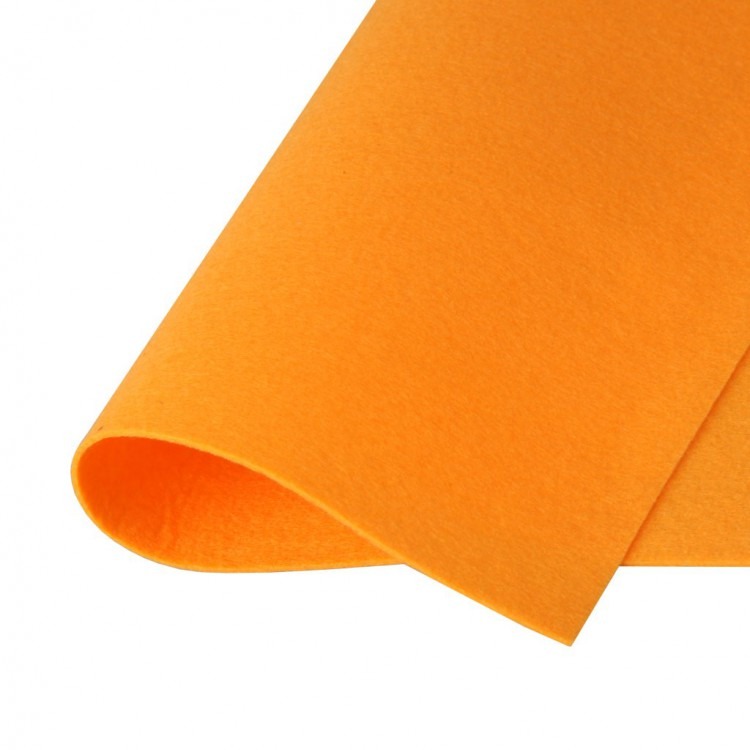 Фетр жесткий, цвет 919 (персиково-оранжевый), погонный метр