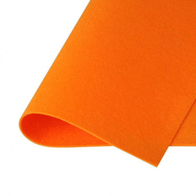 Фетр жесткий, цвет 920 (оранжевый неоновый), погонный метр