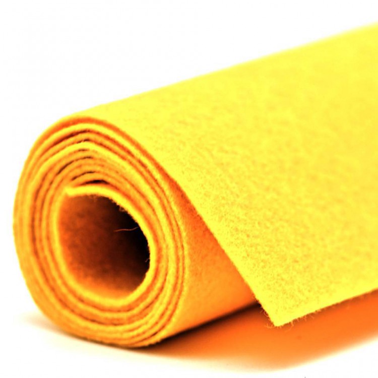 Фетр жесткий полиэстеровый 1,1 мм, желтый